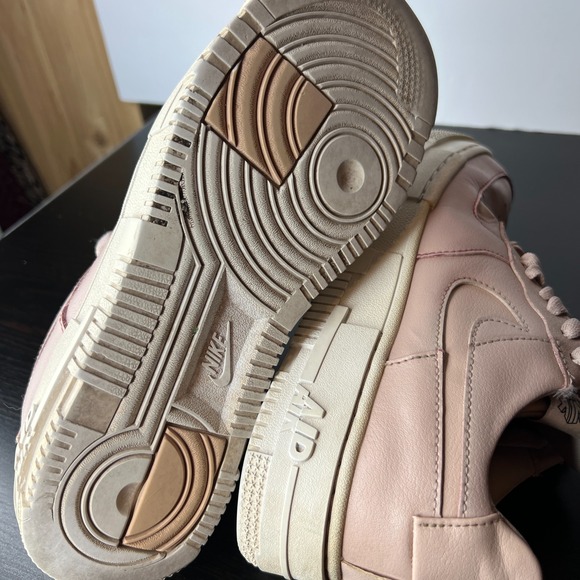 Nike Air Force 1 Pixel Beige Pink Leather Platform Sneakers Women's 7.5 CK6649-2 - Picture 13 of 14